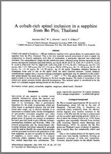 A cobalt-rich spinel inclusion in a sapphire from Bo Ploi, Thailand